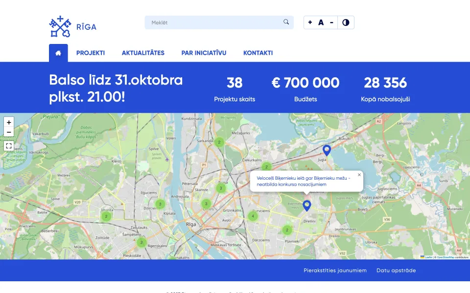 Project map with a project description open