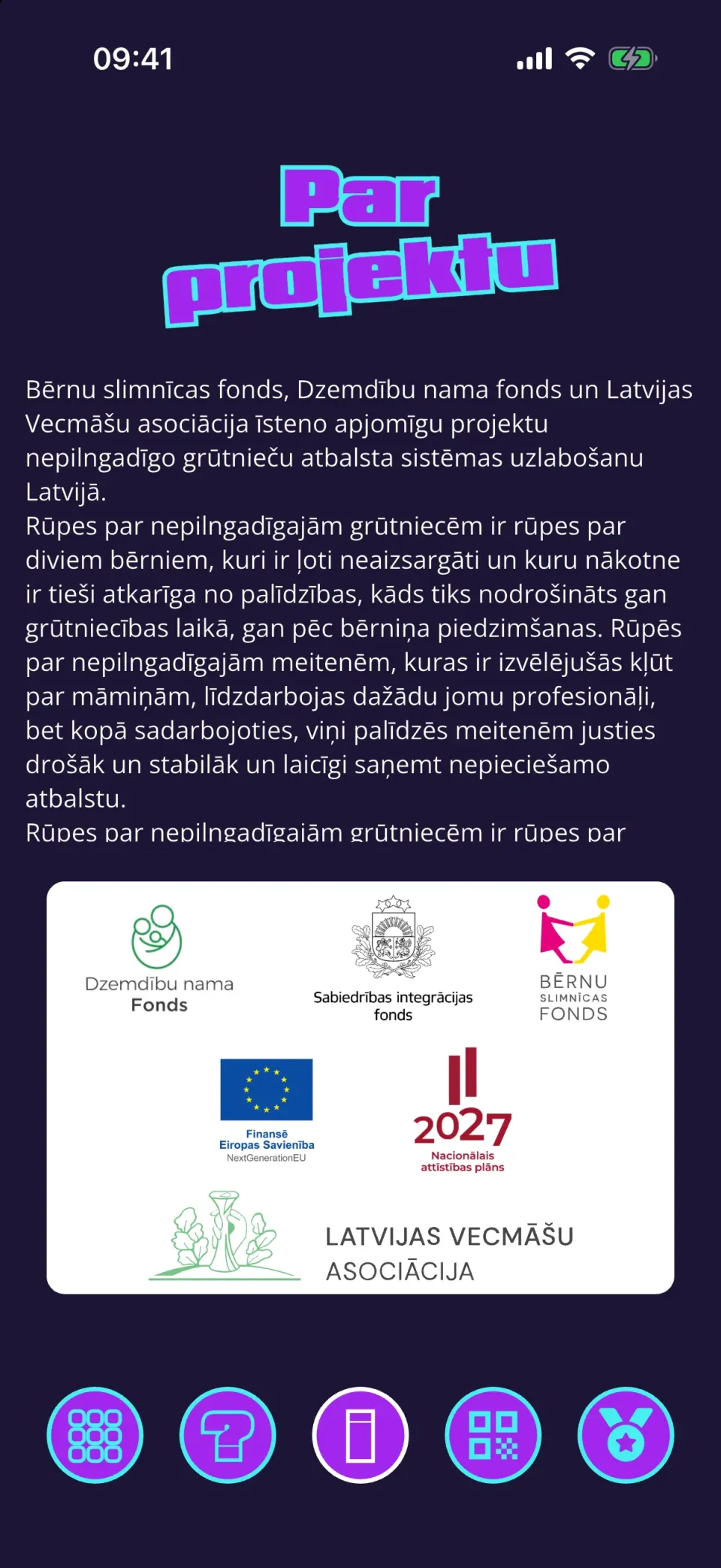 About the project, with partner logos