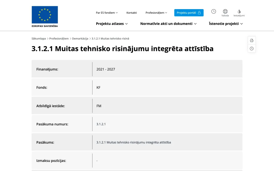 Demarkācijas ieraksts ar pasākuma datiem