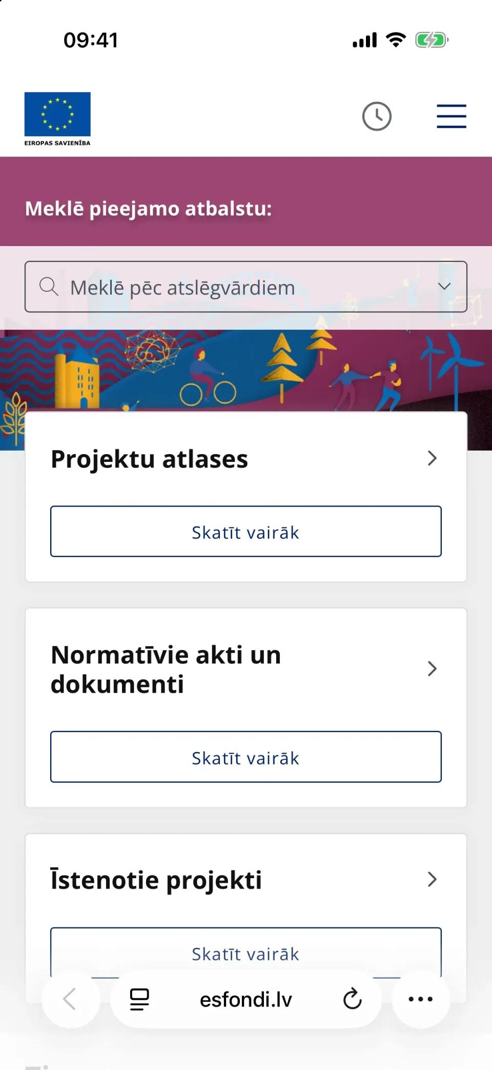 esfondi.lv telefonā