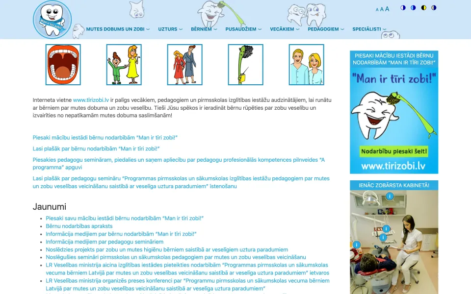 tirizobi.lv pēc pārcelšanas uz Drupal