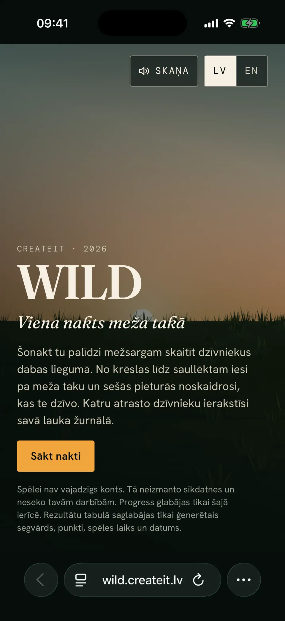 WILD on a phone