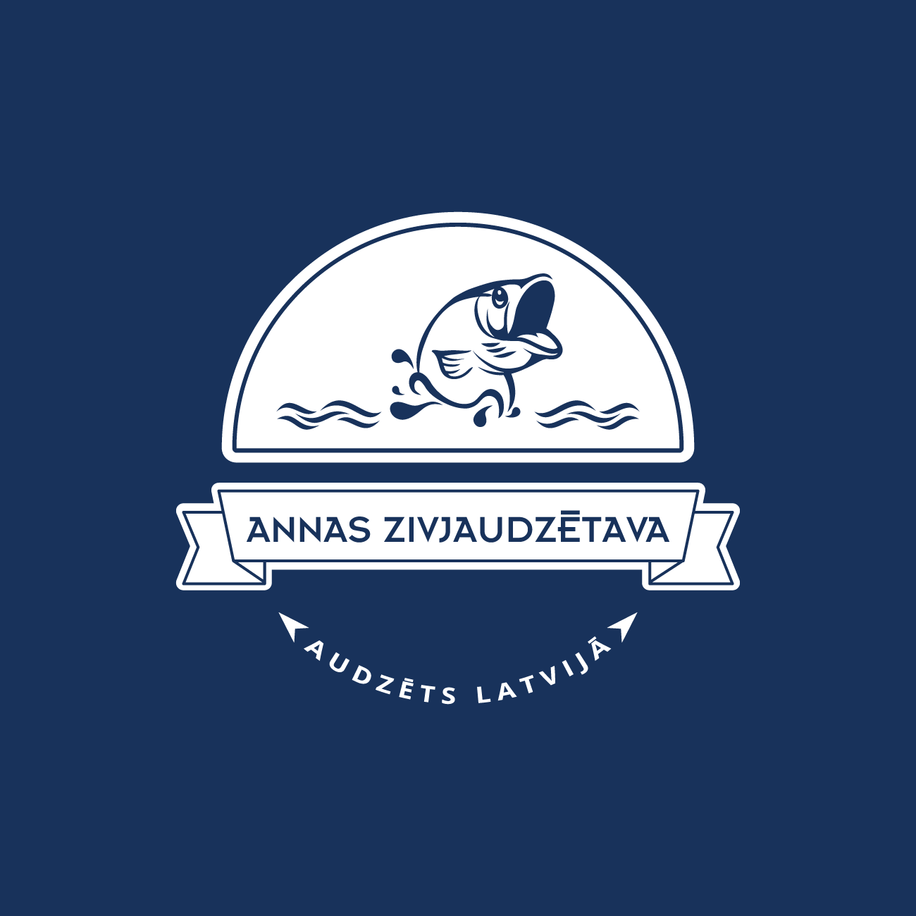 Annas Zivjaudzētava - logotips uz tumša fona